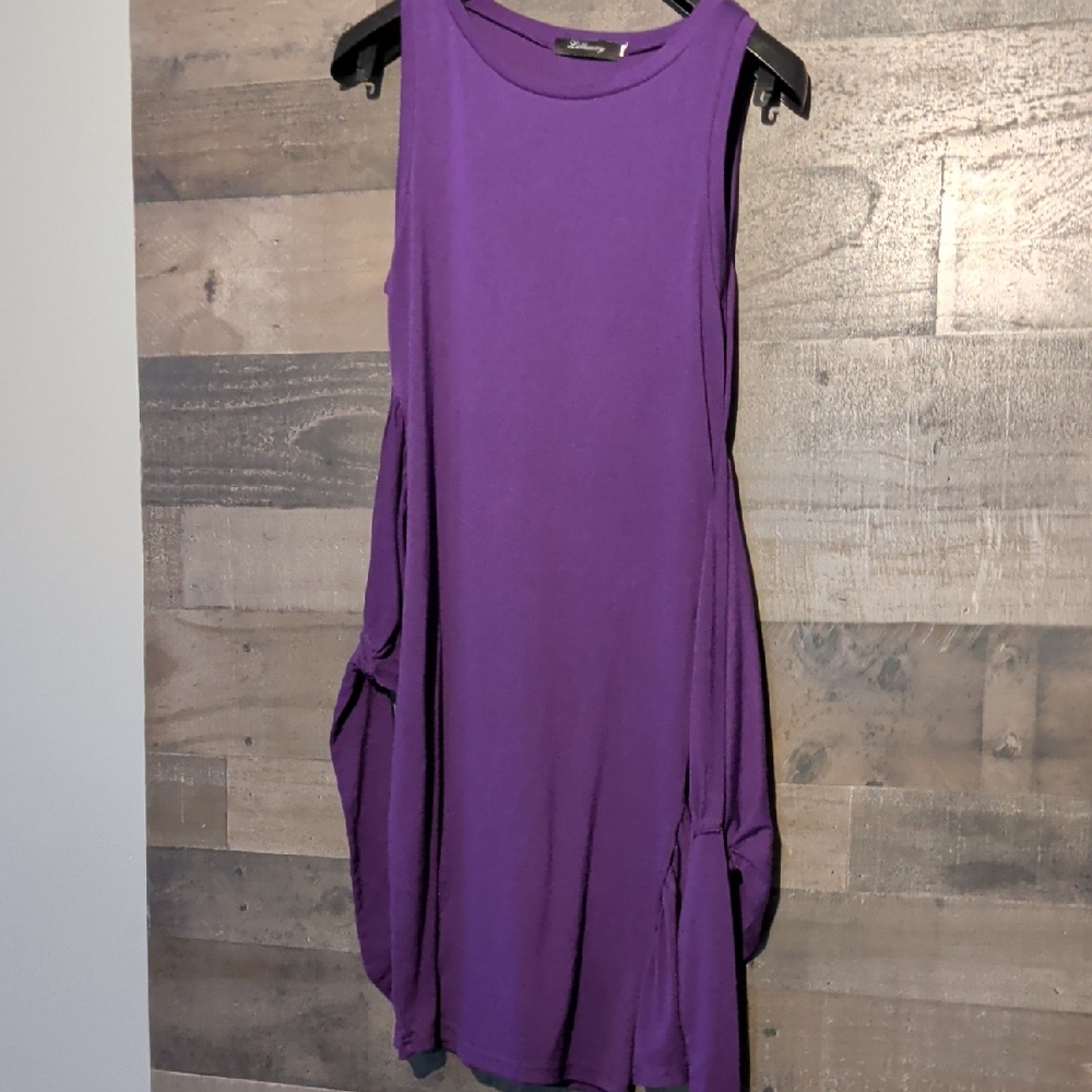 Chic Asymmetrical Purple Dress